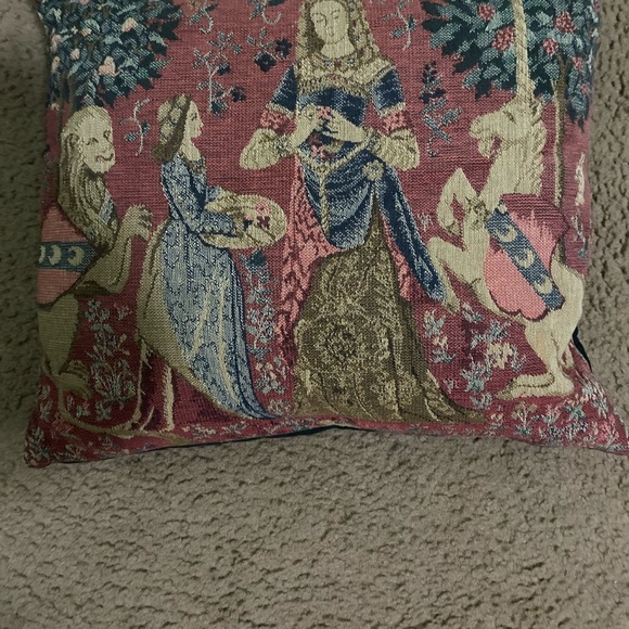 The Smell The Lady at The Unicorn 1 Large French MCM Tapestry Pillow Sham 16x16 - Picture 4 of 13